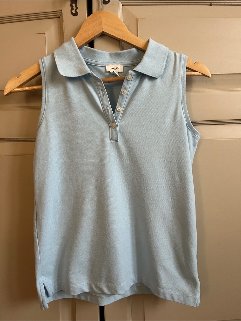 J. Crew Sleeveless Polo Top in Light Blue. XXS